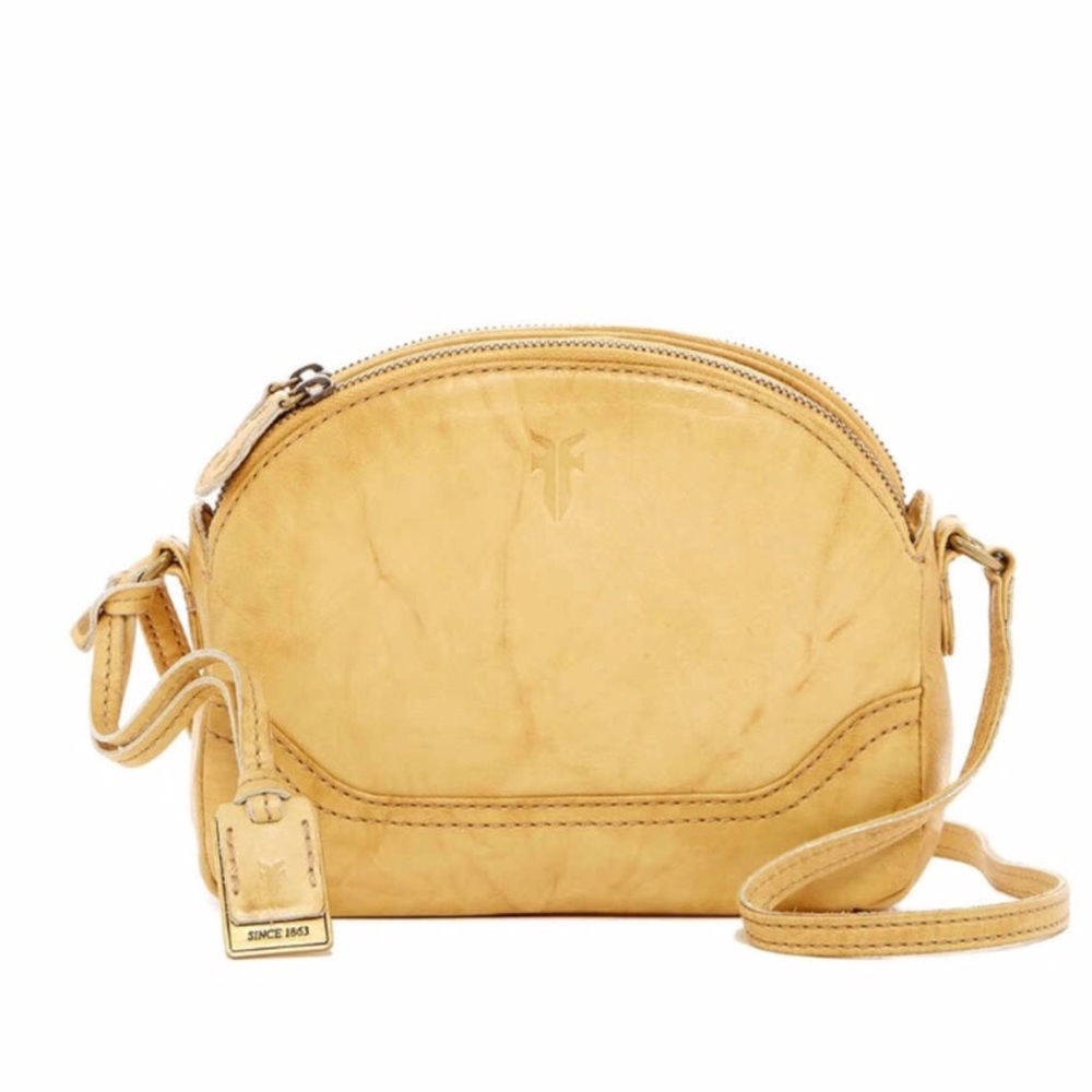 Frye campus zip crossbody banana leather
